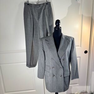 Vintage Lauren Ralph Lauren Wool Glen Plaid Double-Breasted Pant Suit Set 14